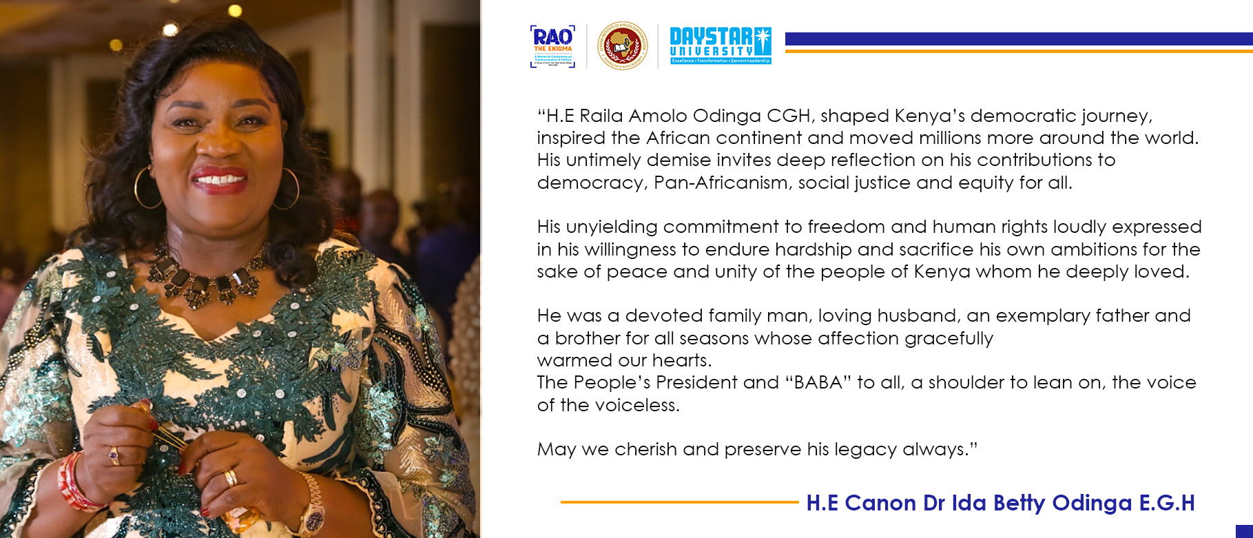 Mama Ida Tribute Message